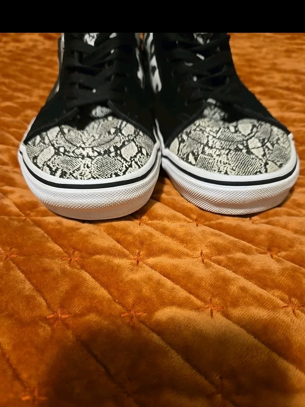 Vans SK-8 High-Top Sneakers in Black & White Snake Print MENS 8,xlnt.cond.cool..